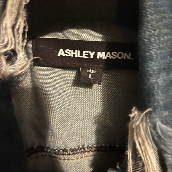 Ashley Mason Women's Large Dark Blue Studded Denim Jacket cotton Pearl
Pockets - Picture 5 of 10